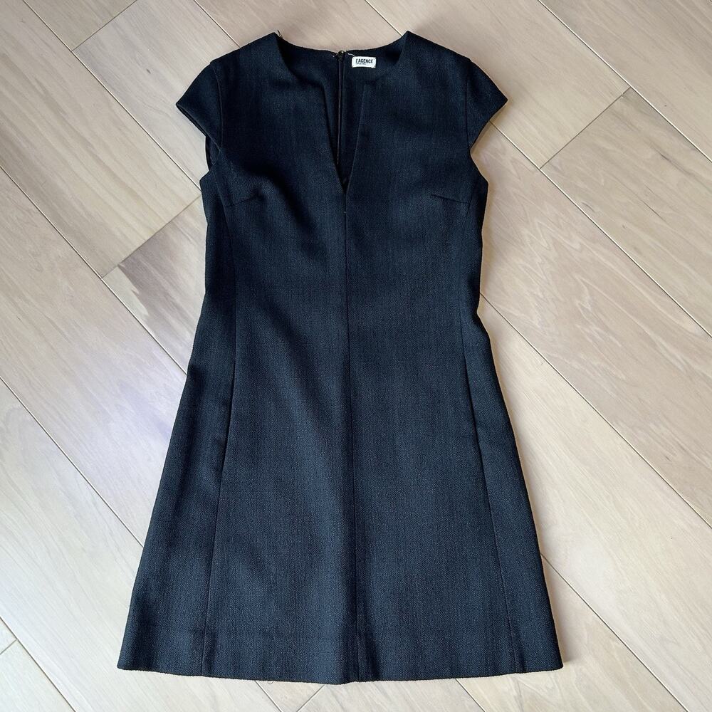 L’Agence Notch Neck Sheath Dress Cap Sleeve Women’s 2
